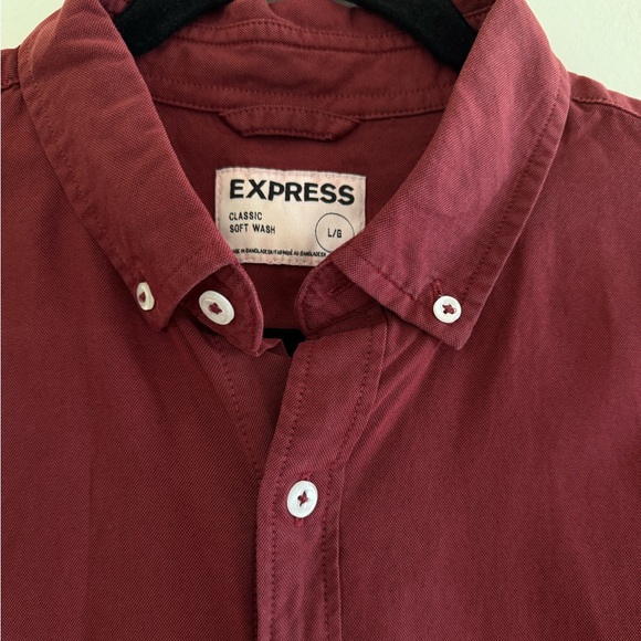 Express Men's Burgundy Shirt - Picture 5 of 6